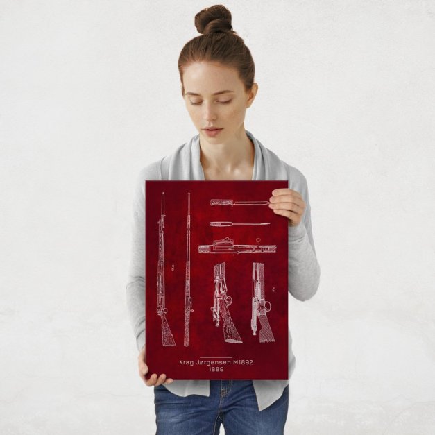 Plakat metalowy Krag Jørgensen M1892 Projekt Scarlet M
