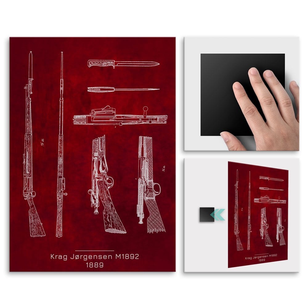 Plakat metalowy Krag Jorgensen M1892 Projekt Scarlet L
