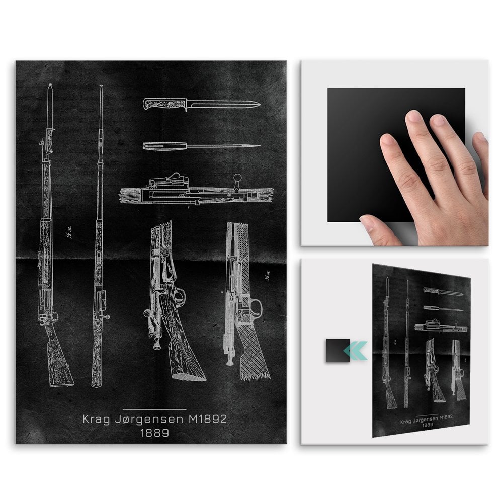 Plakat metalowy Krag Jorgensen M1892 Projekt Graphite M