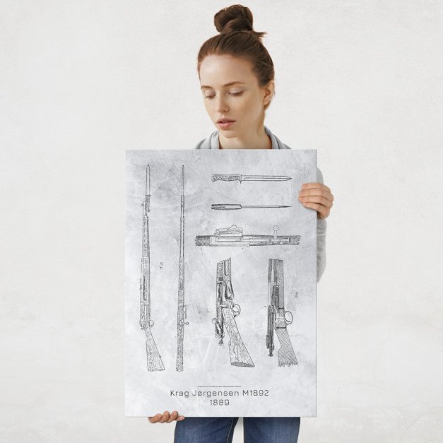 Plakat metalowy Krag Jørgensen M1892 Projekt Stone L
