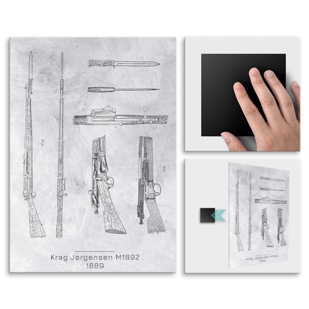 Plakat metalowy Krag Jorgensen M1892 Projekt Stone L