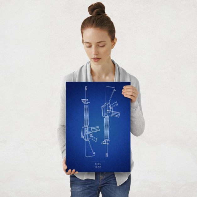 Plakat metalowy M16 Projekt Blueprint M