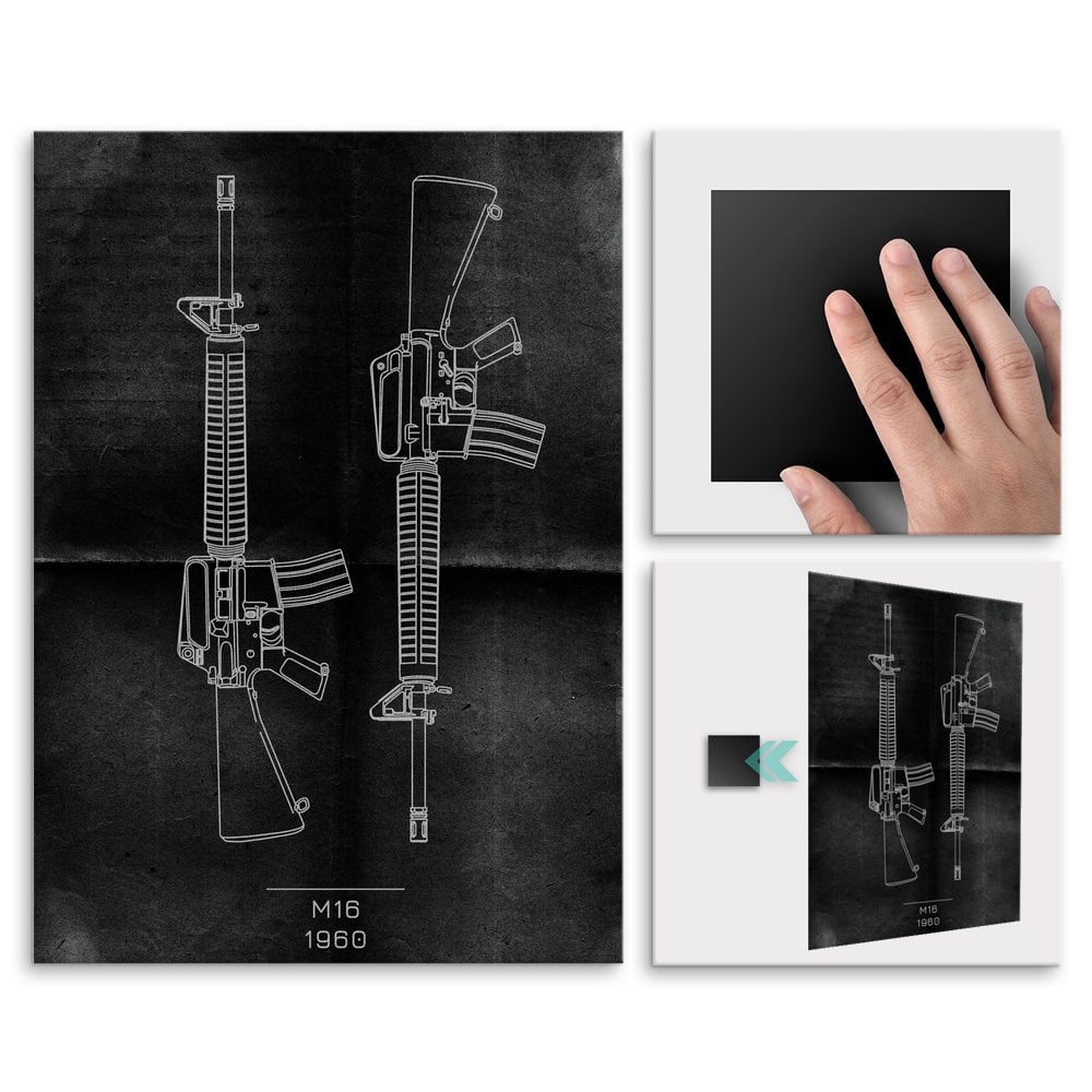 Plakat metalowy M16 Projekt Graphite L