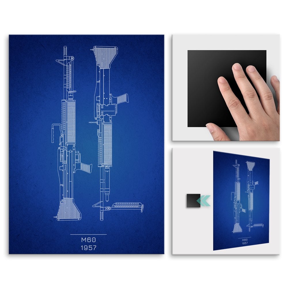 Plakat metalowy M60 Projekt Blueprint L