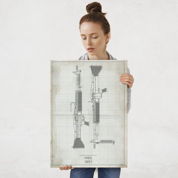 Plakat metalowy M60 Projekt Vintage L