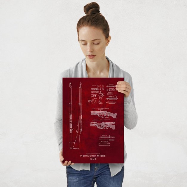 Plakat metalowy Mannlicher M1895 Projekt Scarlet M