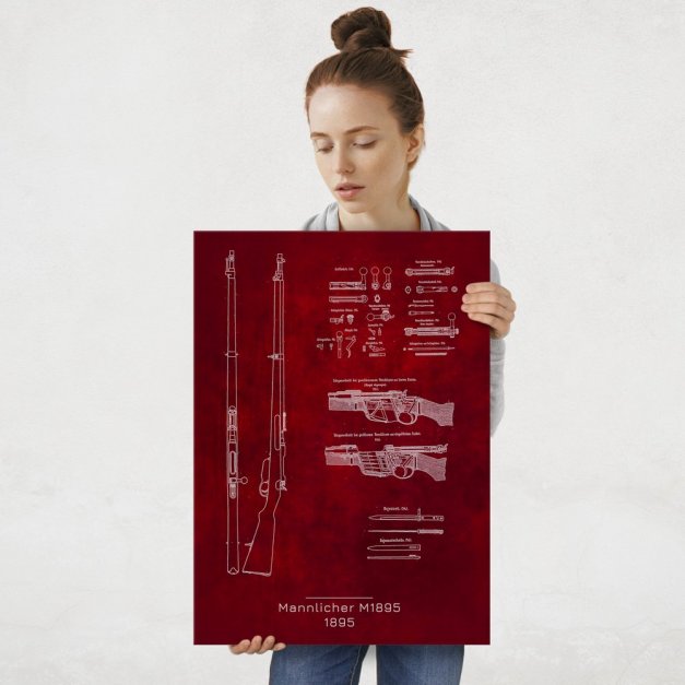 Plakat metalowy Mannlicher M1895 Projekt Scarlet L