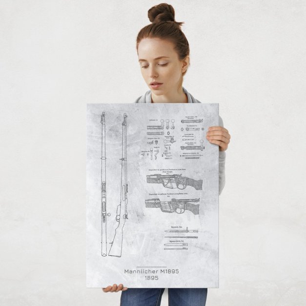 Plakat metalowy Mannlicher M1895 Projekt Stone L