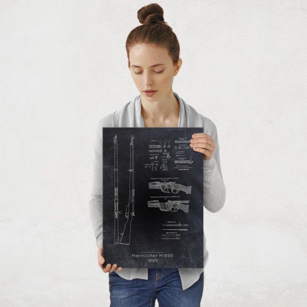 Plakat metalowy Mannlicher M1895 Projekt Blackboard M
