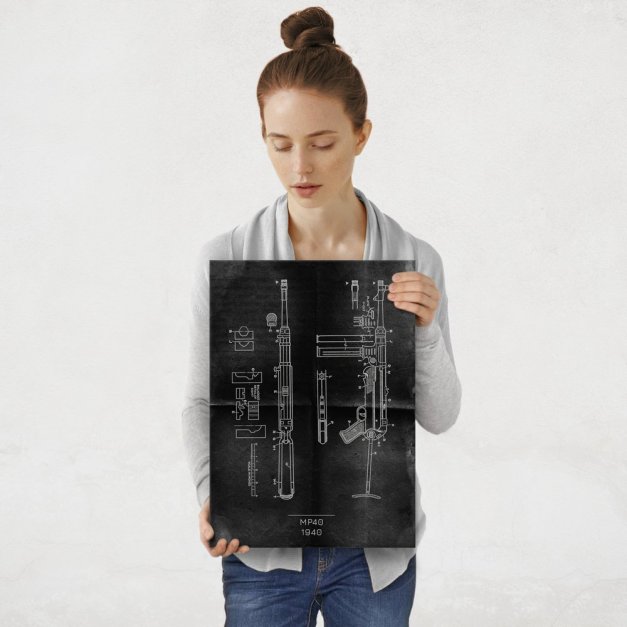 Plakat metalowy MP40 Projekt Graphite M