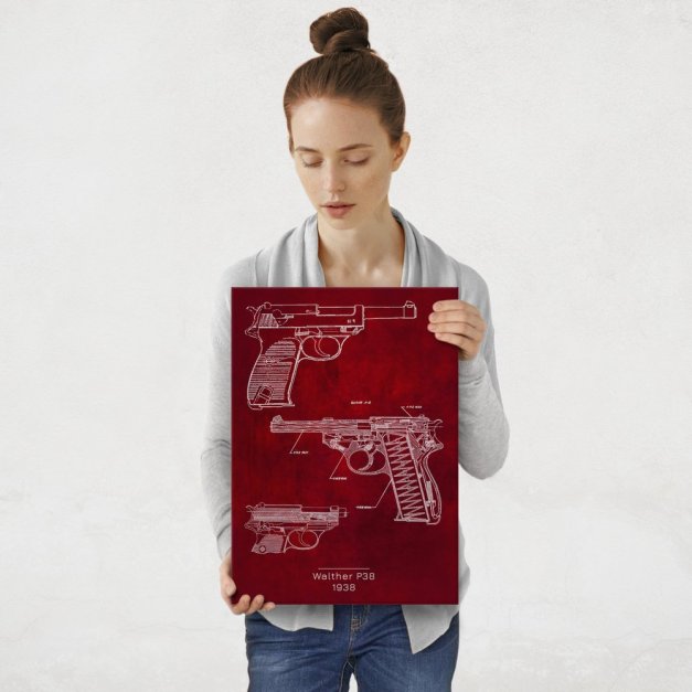 Plakat metalowy Walther P38 Projekt Scarlet M