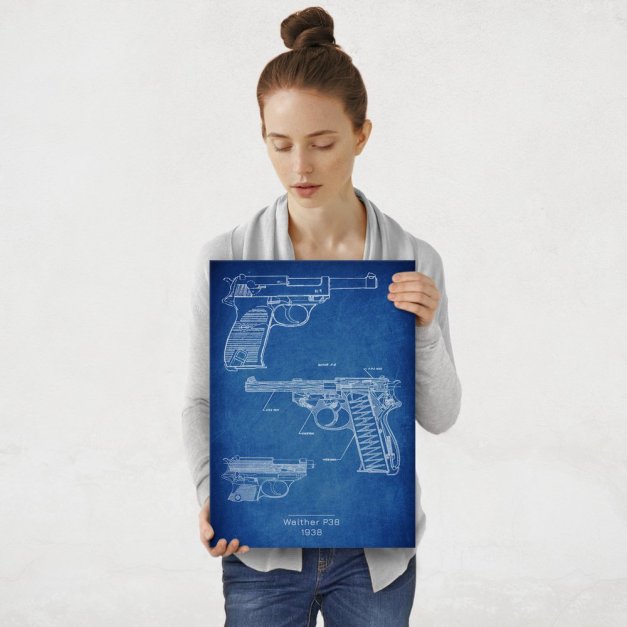 Plakat metalowy Walther P38 Projekt Cobalt M