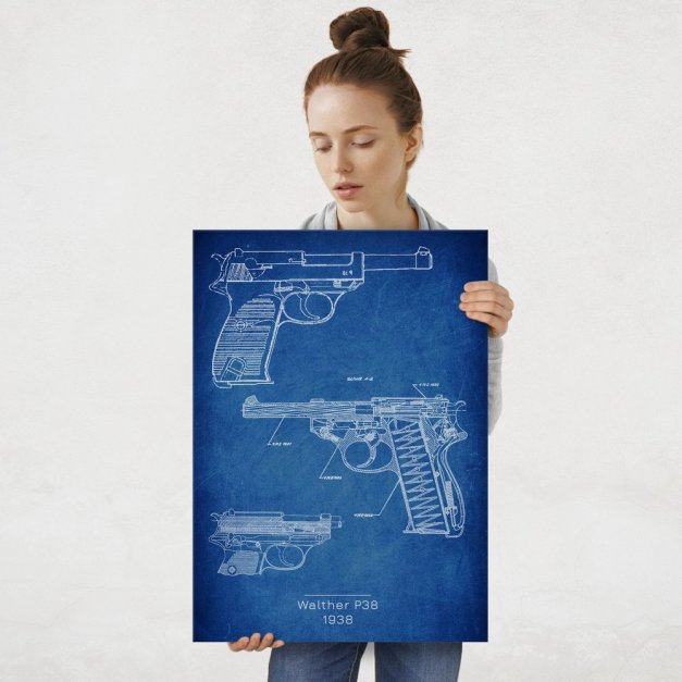 Plakat metalowy Walther P38 Projekt Cobalt L