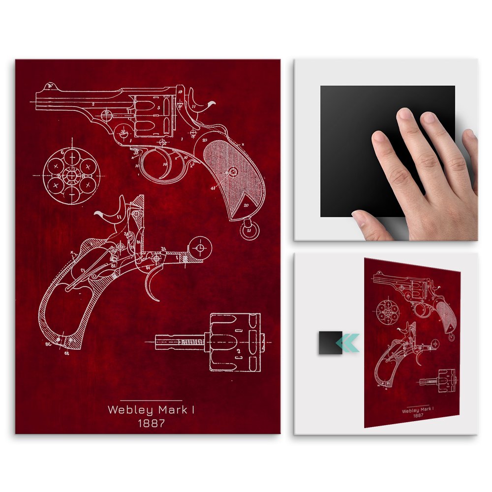 Plakat metalowy Webley Mark I Projekt Scarlet L