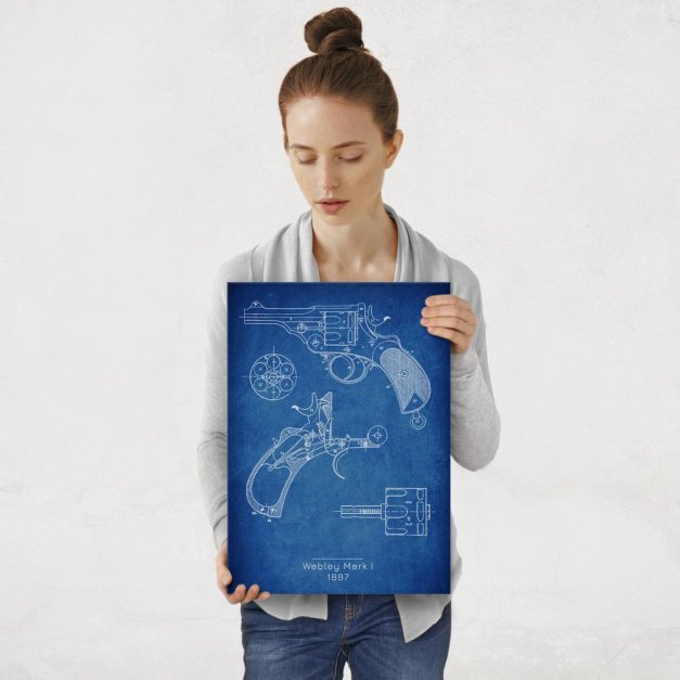Plakat metalowy Webley Mark I Projekt Cobalt M