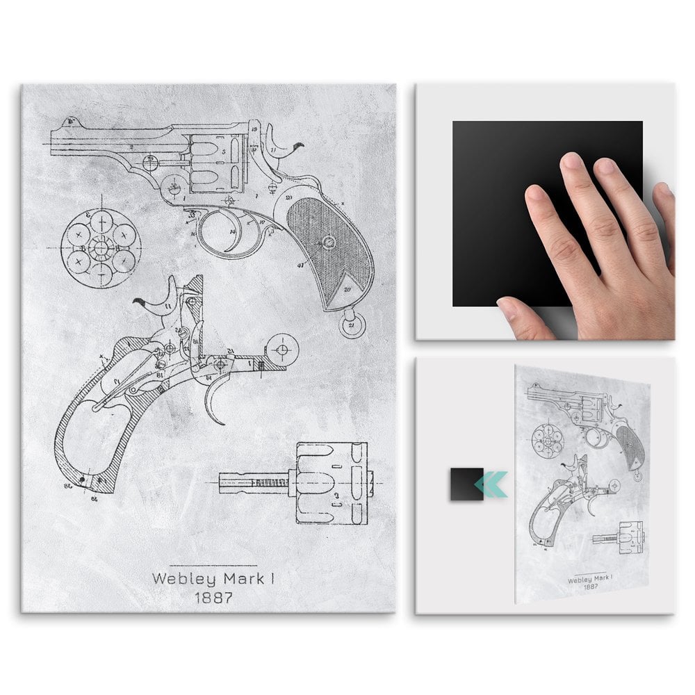 Plakat metalowy Webley Mark I Projekt Stone M