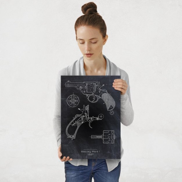 Plakat metalowy Webley Mark I Projekt Blackboard M