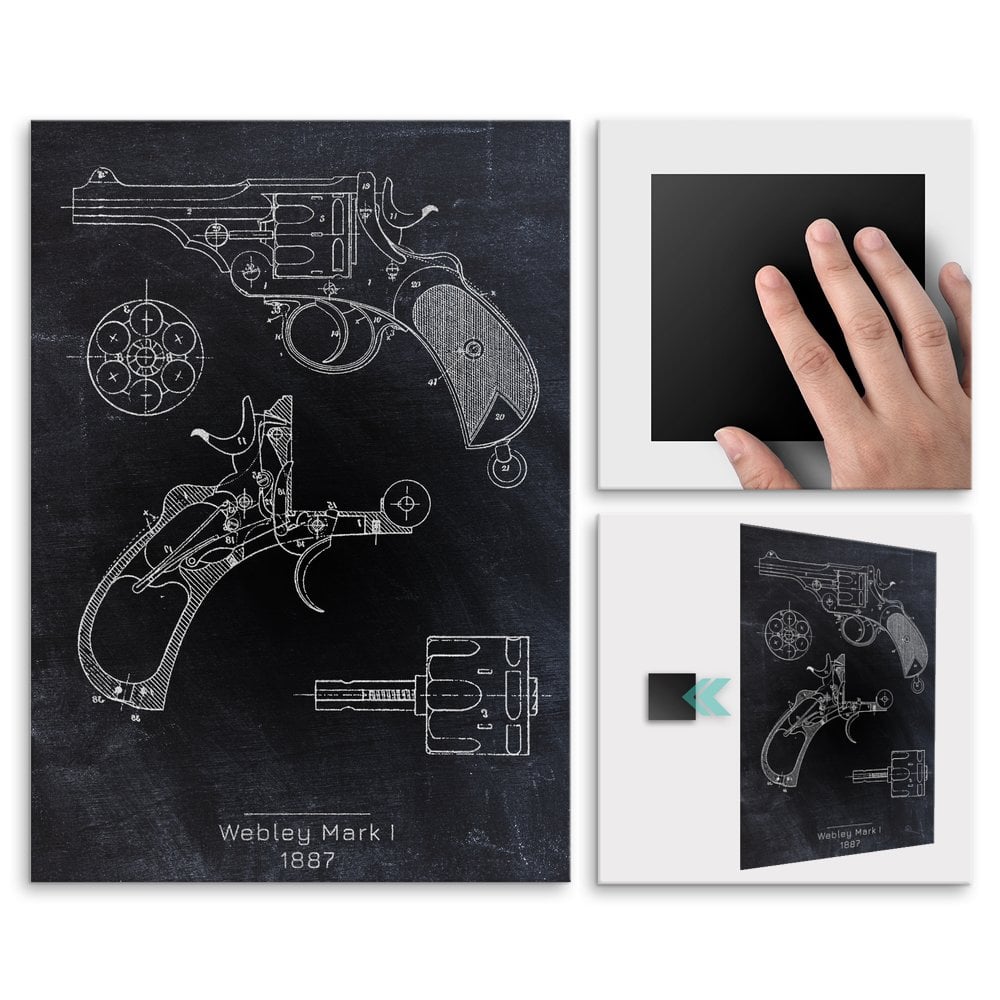 Plakat metalowy Webley Mark I Projekt Blackboard M