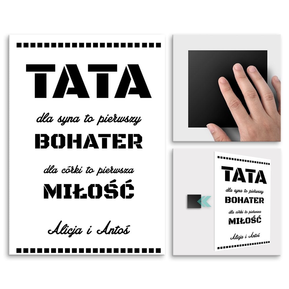 Plakat metalowy rozmiar L z nadrukiem dla taty