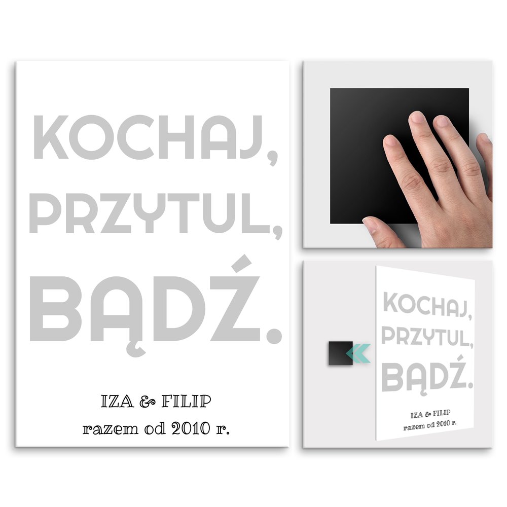 Plakat metalowy rozmiar L z nadrukiem dla pary na lub rocznic parapetwk