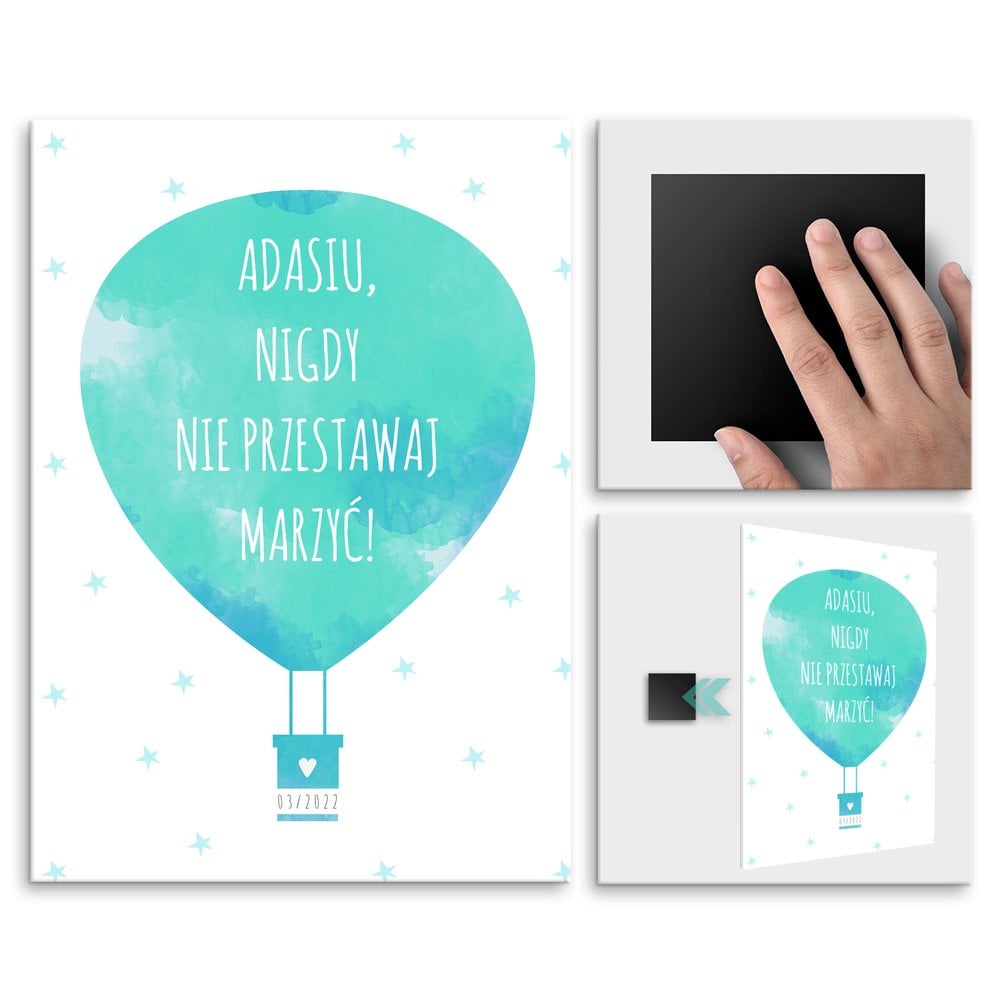 Plakat metalowy rozmiar L z nadrukiem dla chopca na imieniny narodziny