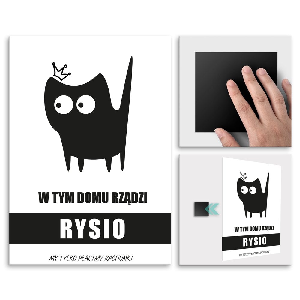 Plakat metalowy rozmiar L z nadrukiem dla kociary