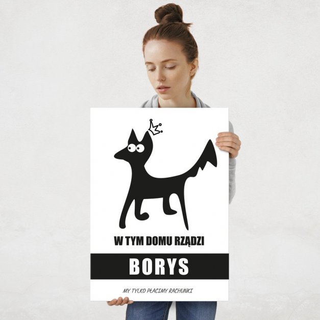 Plakat metalowy rozmiar L z nadrukiem dla psiarza