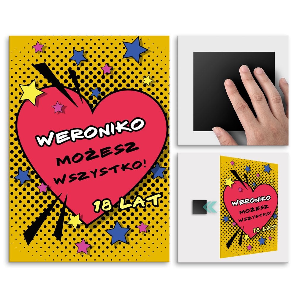 Plakat metalowy rozmiar L z nadrukiem dla niej na 18 urodziny