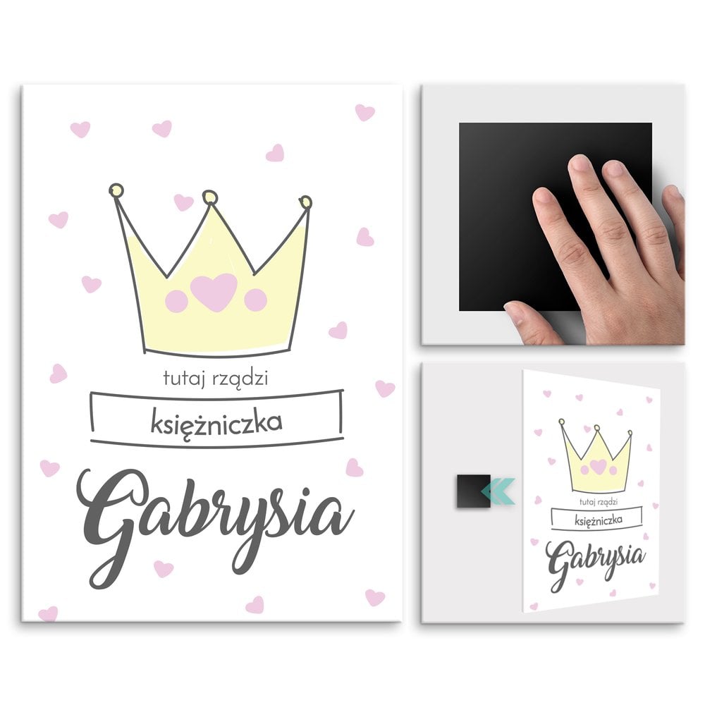 Plakat metalowy rozmiar M z nadrukiem dla dziewczynki na narodziny imieniny