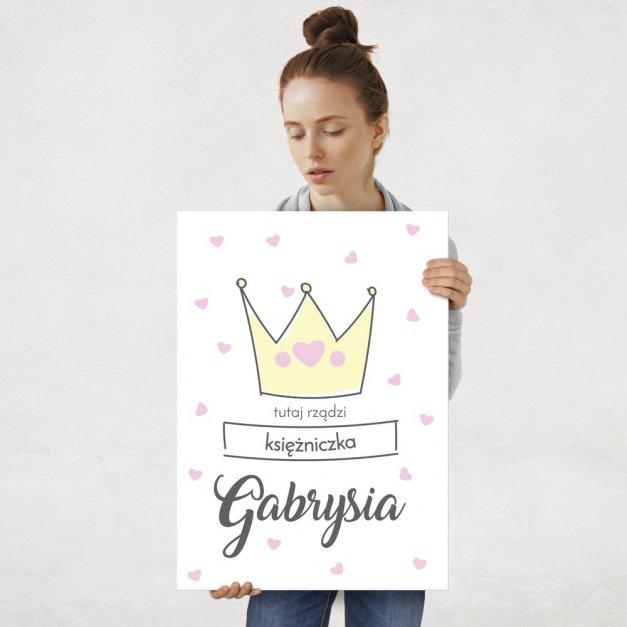 Plakat metalowy rozmiar L z nadrukiem dla dziewczynki na narodziny