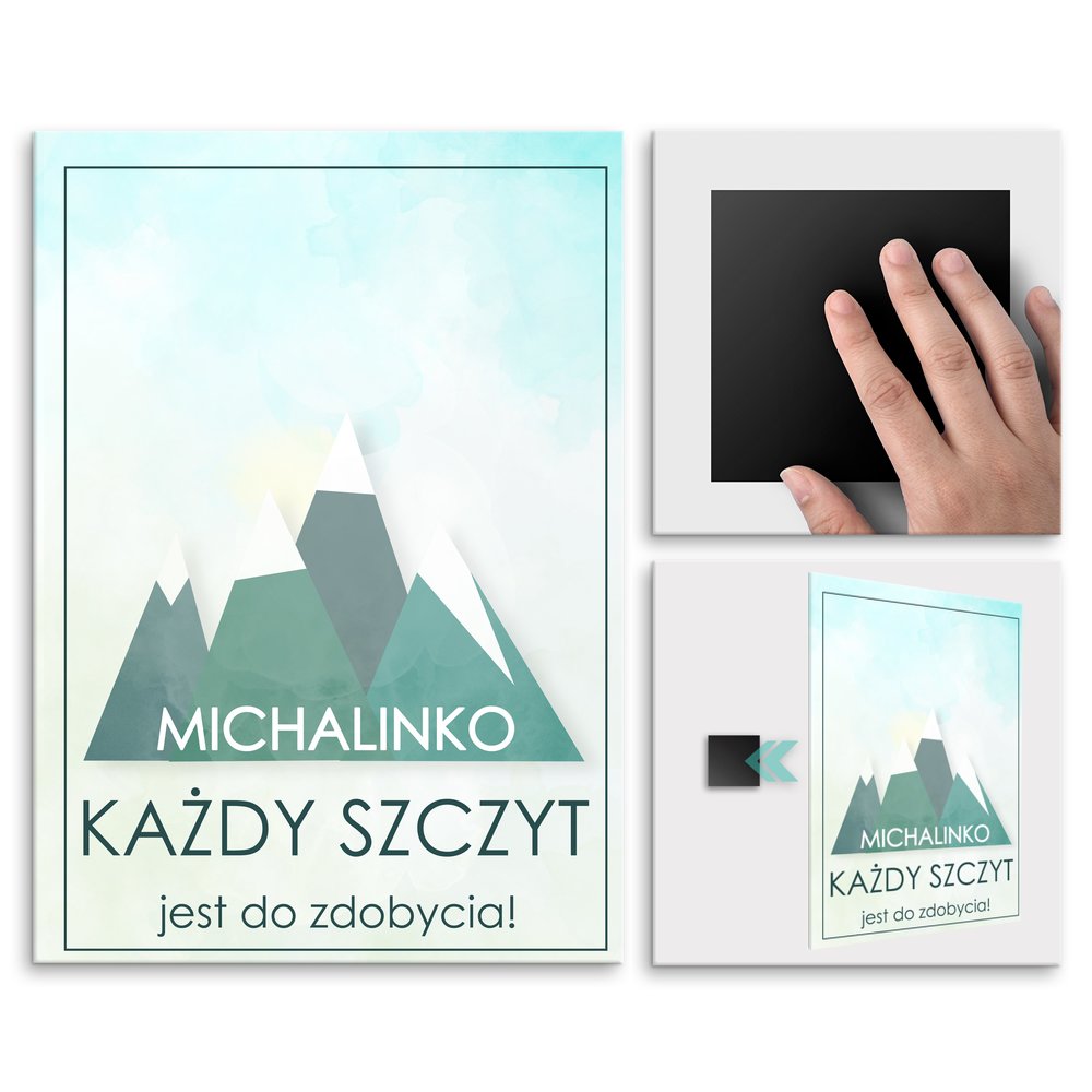 Plakat metalowy rozmiar L z nadrukiem dla mionika gr na imieniny awans