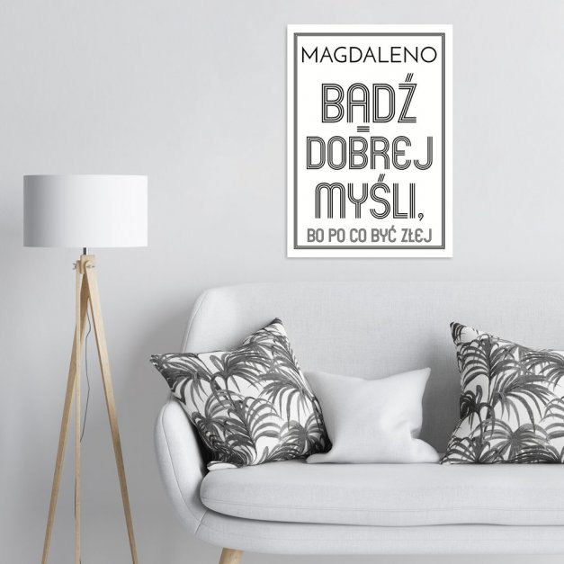 Plakat metalowy rozmiar L z nadrukiem dla niej