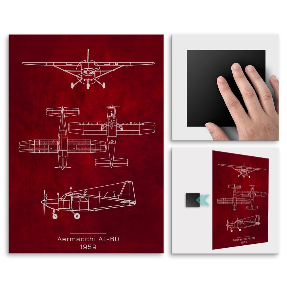Plakat metalowy Aermacchi AL-60 Projekt Scarlet L