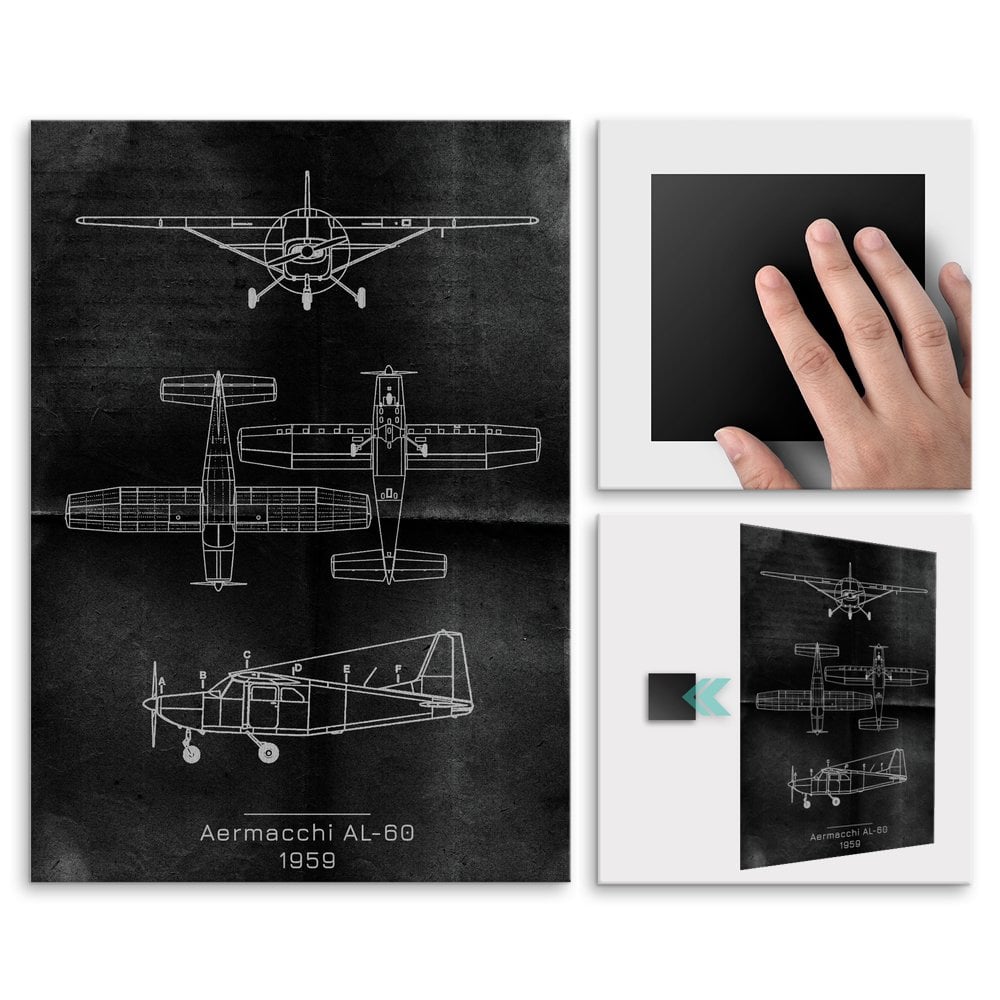 Plakat metalowy Aermacchi AL-60 Projekt Graphite L