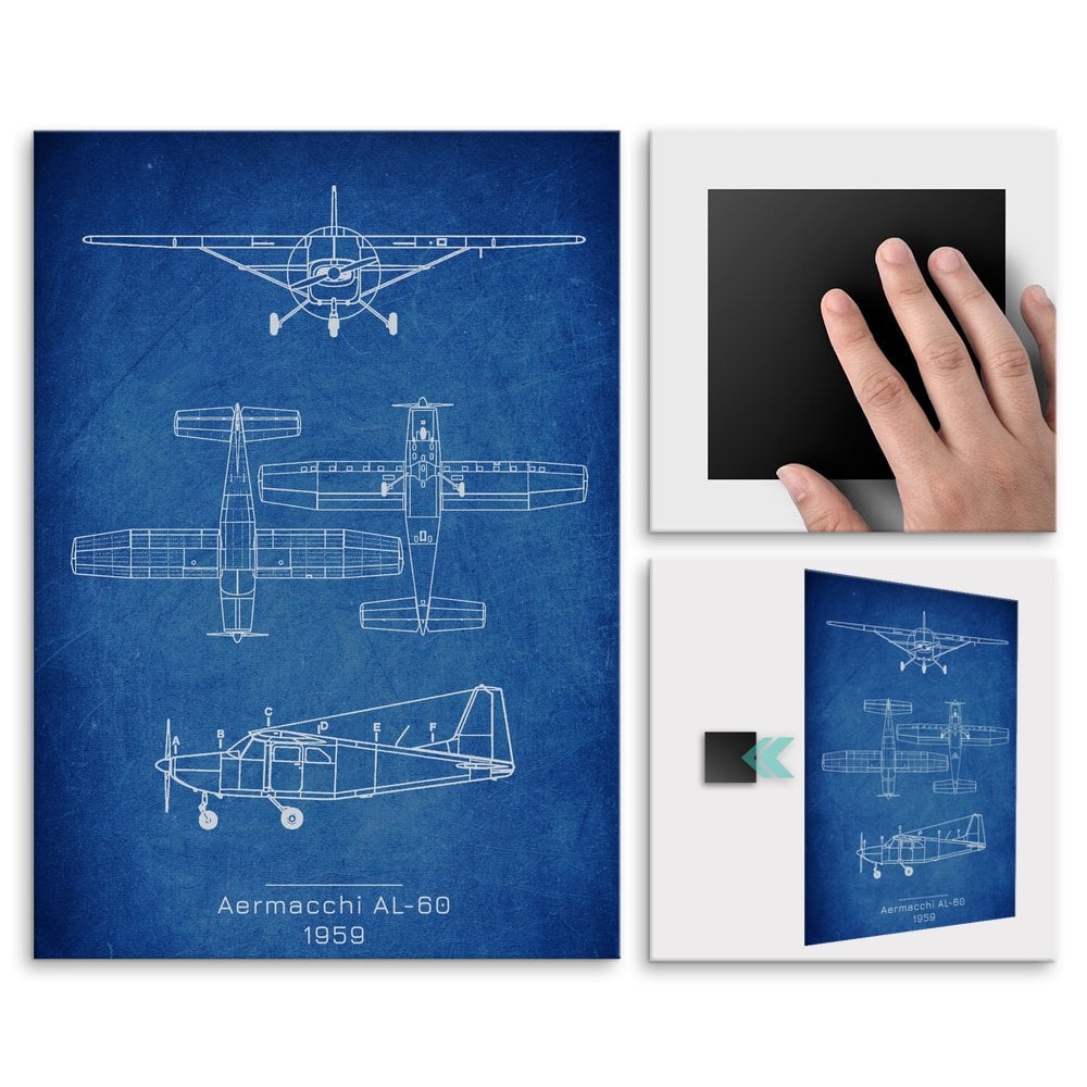 Plakat metalowy Aermacchi AL-60 Projekt Cobalt L