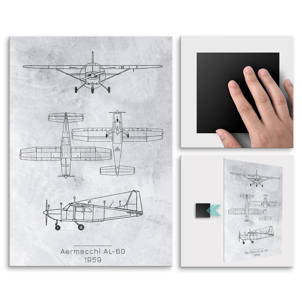 Plakat metalowy Aermacchi AL-60 Projekt Stone M