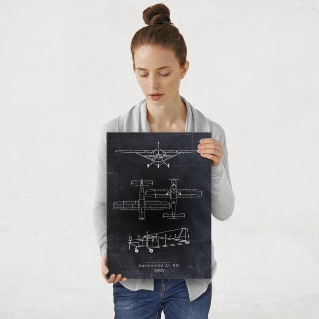 Plakat metalowy Aermacchi AL-60 Projekt Blackboard M