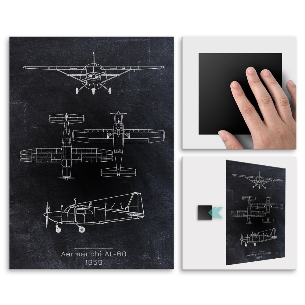 Plakat metalowy Aermacchi AL-60 Projekt Blackboard L