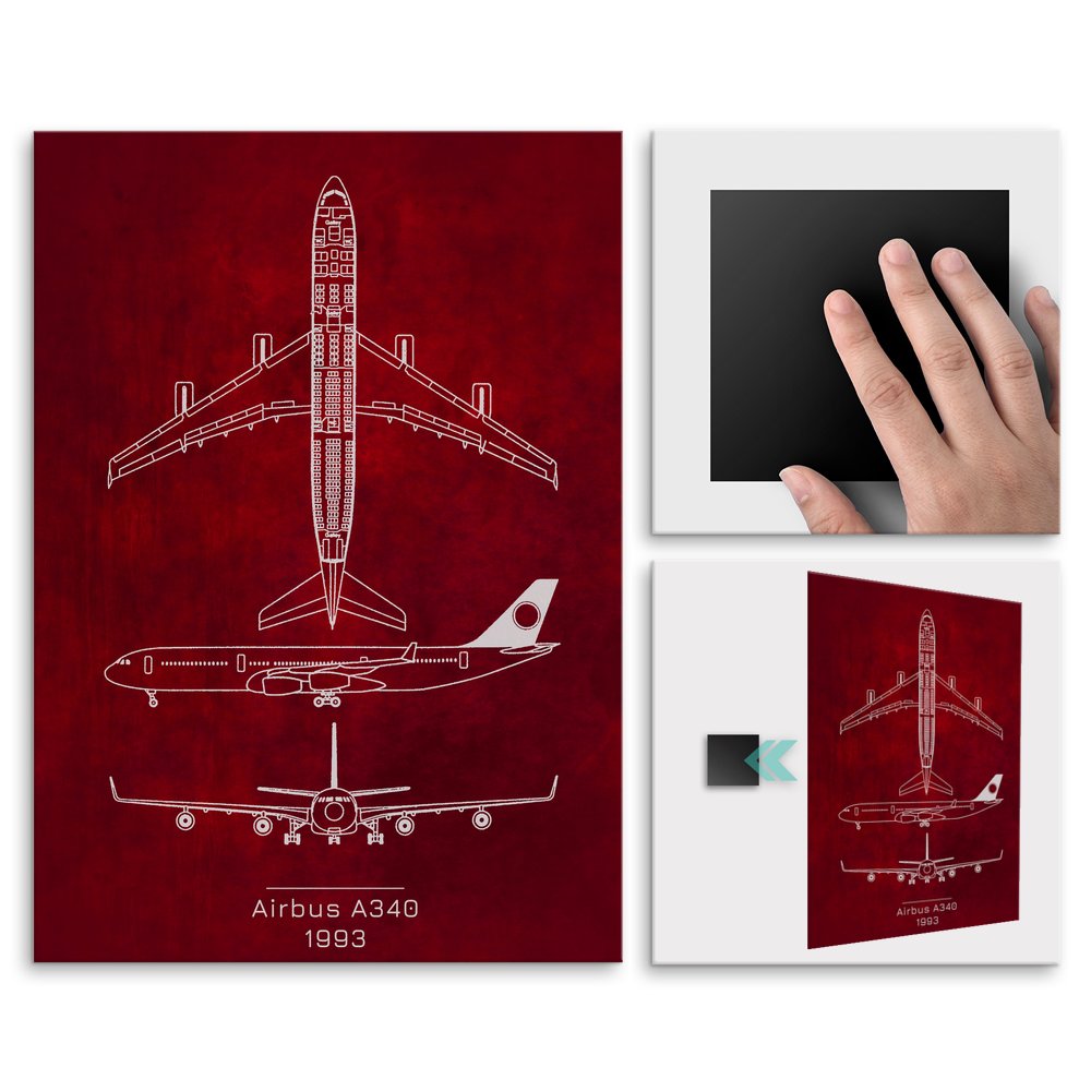 Plakat metalowy Airbus A340 Projekt Scarlet M
