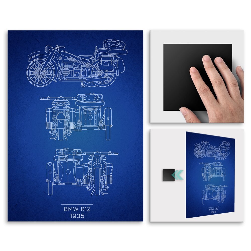 Plakat metalowy BMW R12 Projekt Blueprint M