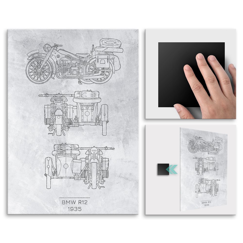 Plakat metalowy BMW R12 Projekt Stone M