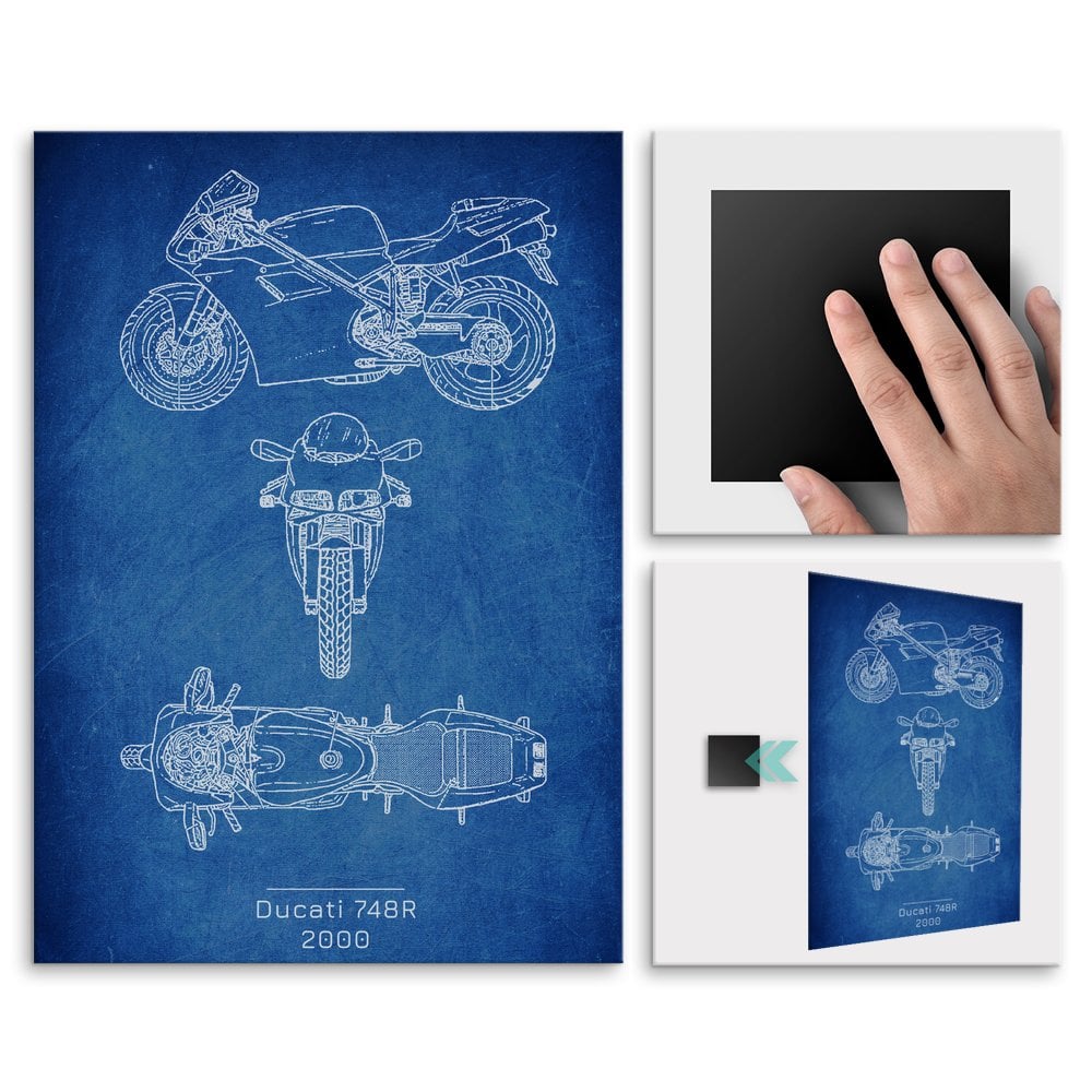 Plakat metalowy Ducati 748R Projekt Cobalt M
