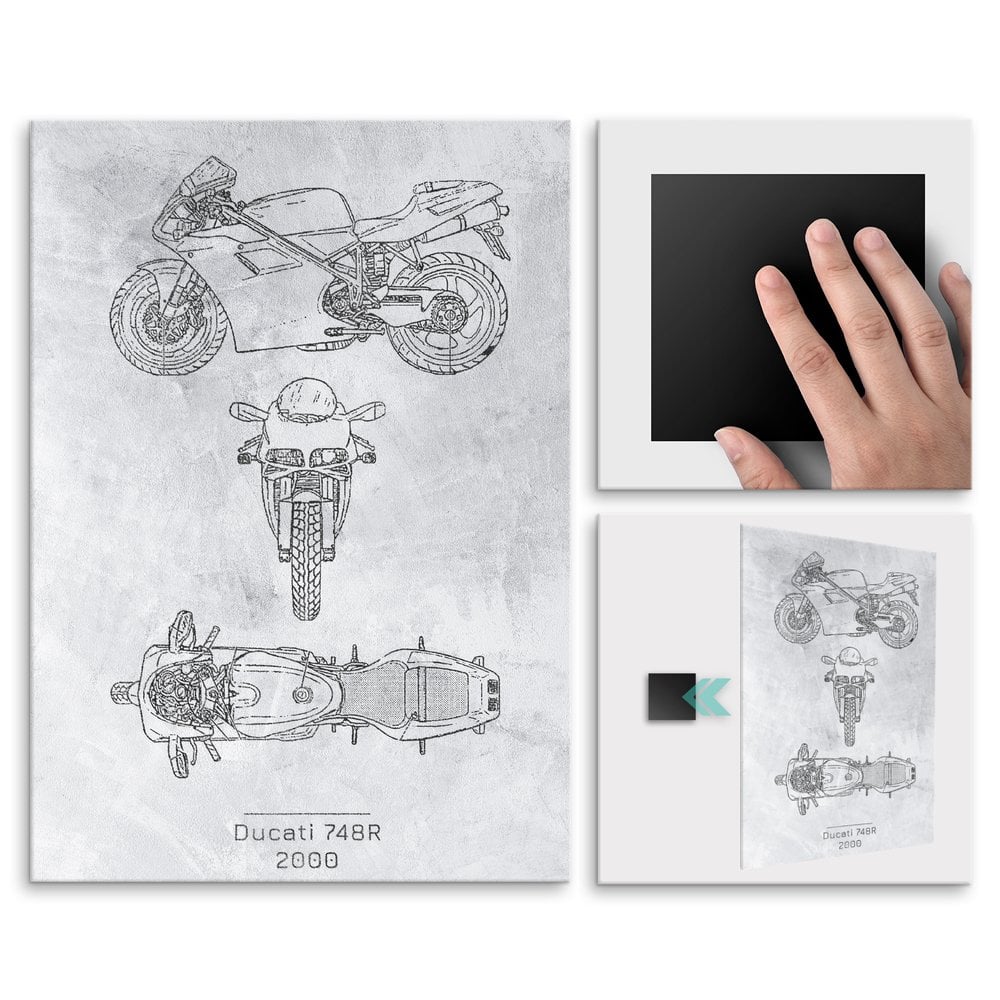 Plakat metalowy Ducati 748R Projekt Stone L