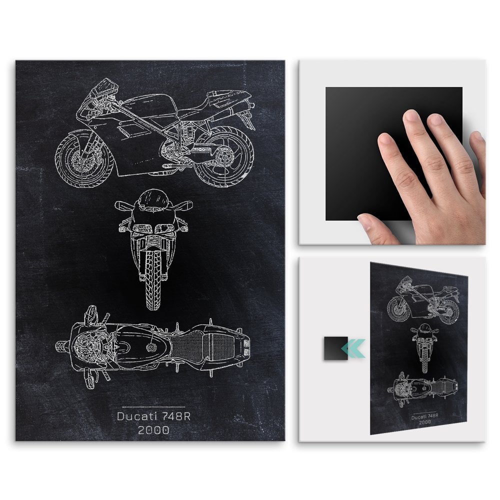 Plakat metalowy Ducati 748R Projekt Blackboard M