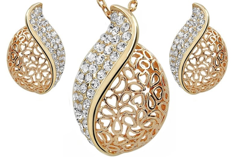 Komplet Swarovski Elements Muszelki
