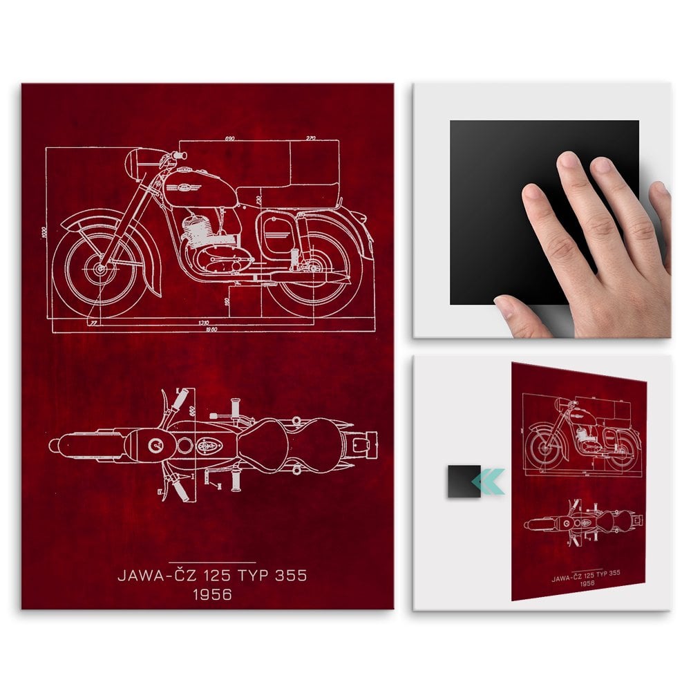 Plakat metalowy JAWA-Z 125 TYP 355 Projekt Scarlet M