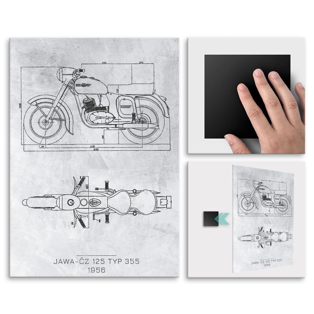 Plakat metalowy JAWA-Z 125 TYP 355 Projekt Stone L