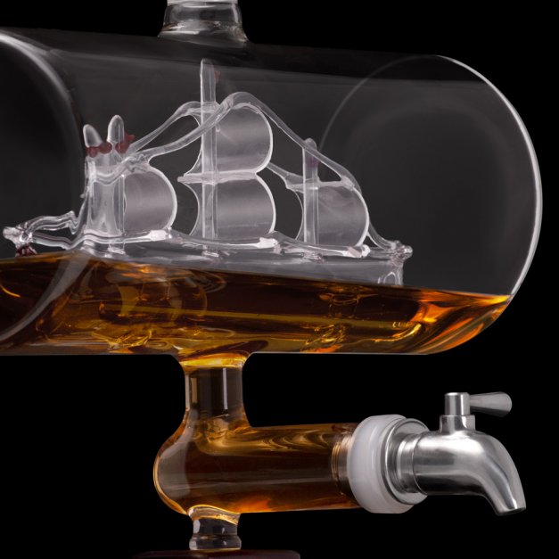 Zestaw do whisky karafka statek szklanki x4 grawer dla brata na urodziny
