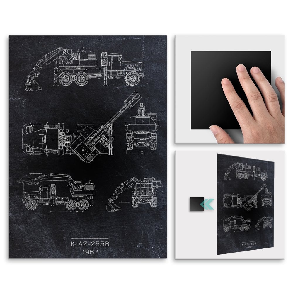 Plakat metalowy KrAZ-255B Projekt Blackboard M