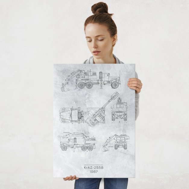 Plakat metalowy KrAZ-255B Projekt Stone L